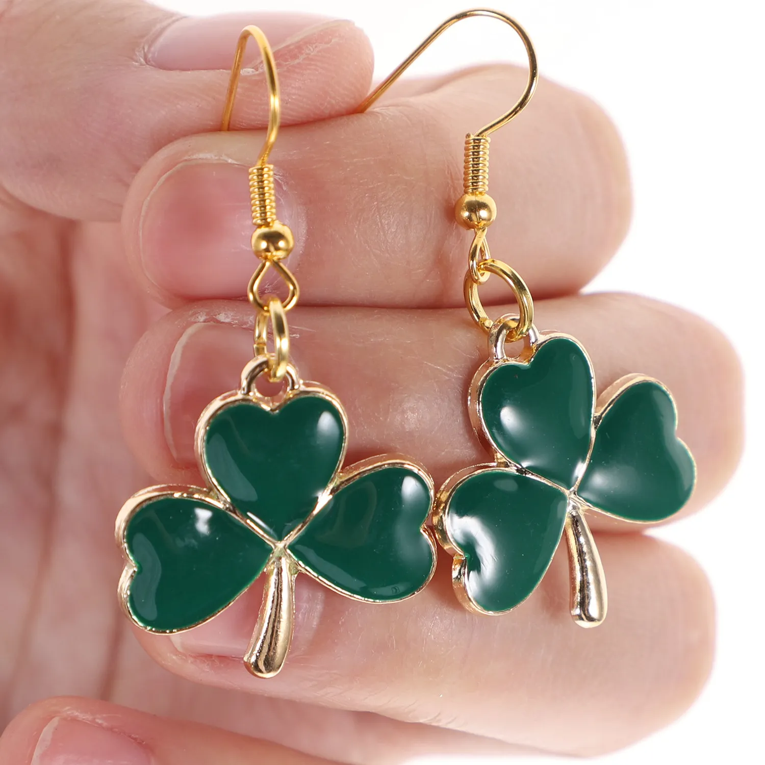 Authentic 1Pair Shamrock Earrings St Patricks Day Theme Lightweight Drop Earrings Womens Dangle Ear Decorations Festival Jewelry