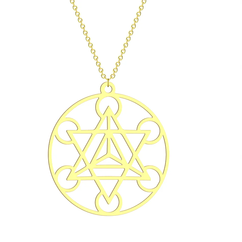 Authentic Todorova Hollow Merkaba Sacred Geometry Pendant Necklace For Women Spiritual Star Tetrahedron Jewelry