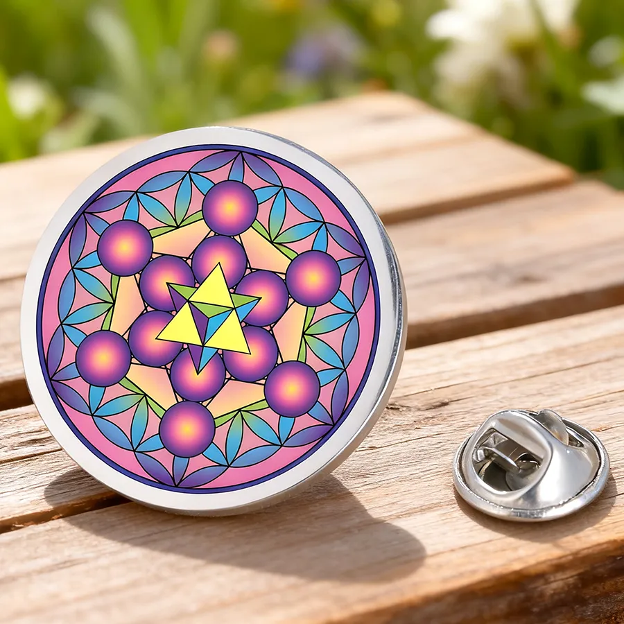 Authentic The Celestial Merkaba: Metatron's Cube Sacred Geometry Pin