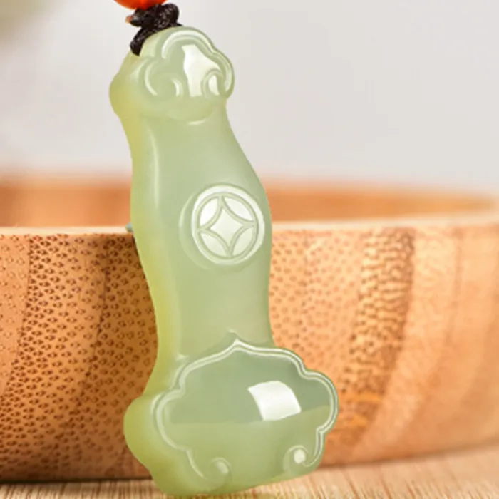 Authentic Hetian Pendant, Auspicious Ruyi Ornament, Jewelry, Jade Necklace