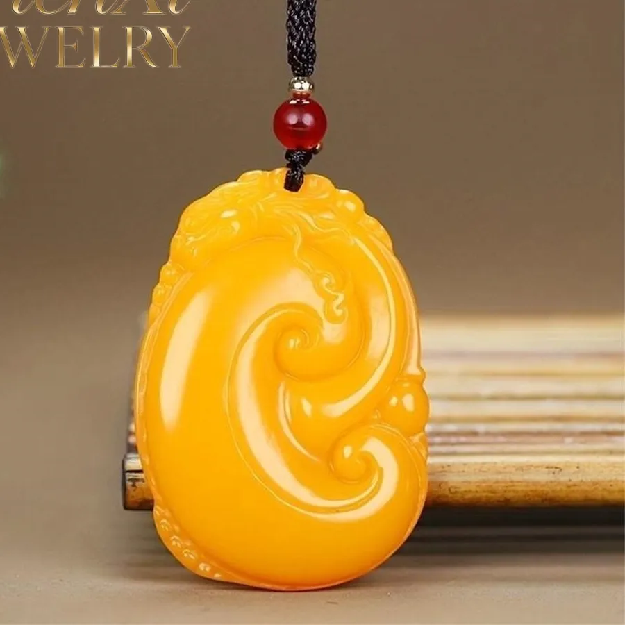 Authentic The Celestial Ruyi: Hetian Yellow Dragon Jade Talisman