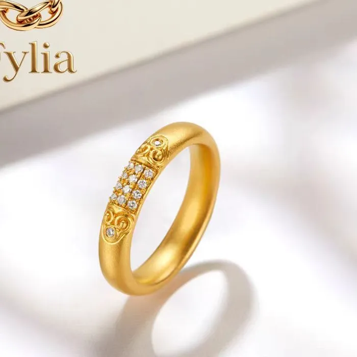 Authentic The Ancient Ruyi's Wish- Granting Power A Diamond- Encrusted Open Ring