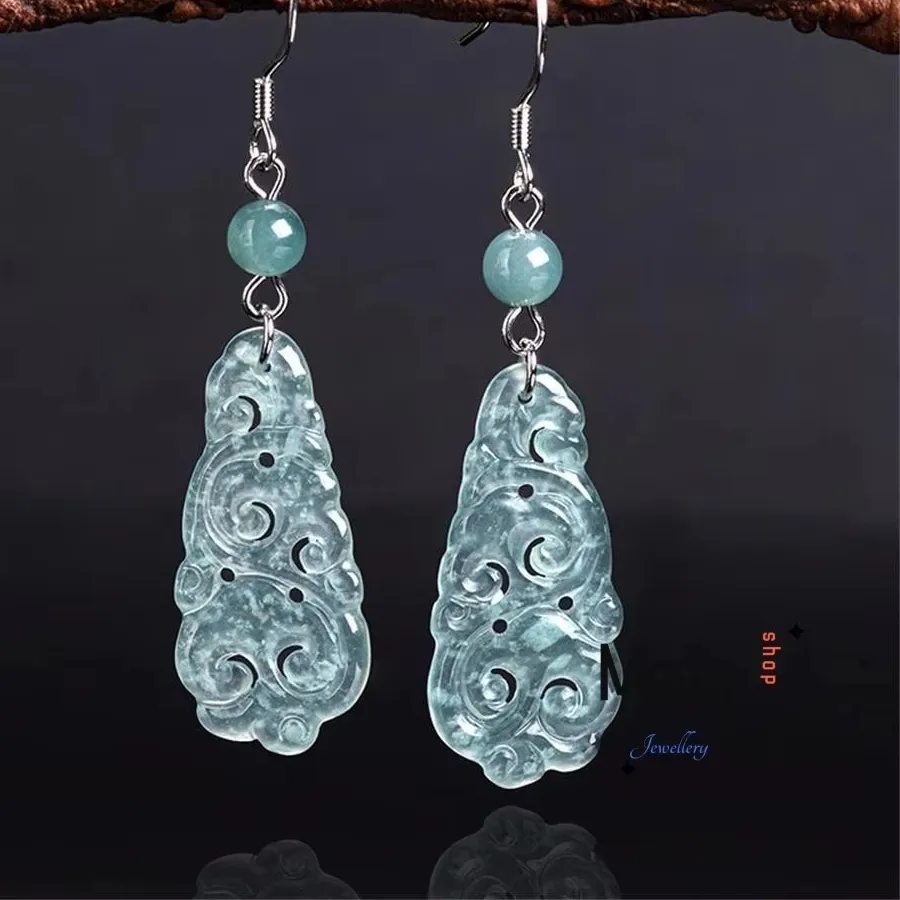 Authentic Celestial Blue Water Ruyi: Jadeite Echoes of the Moonlit Stream