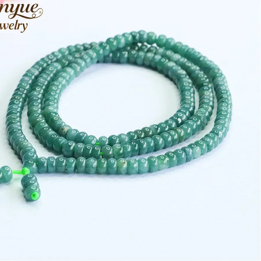 Authentic High-End Natural A-Grade Jadeite Abacus Bead Necklace Luxury Quality Jewelry Jewelry Exquisite Elegant Charms Popular
