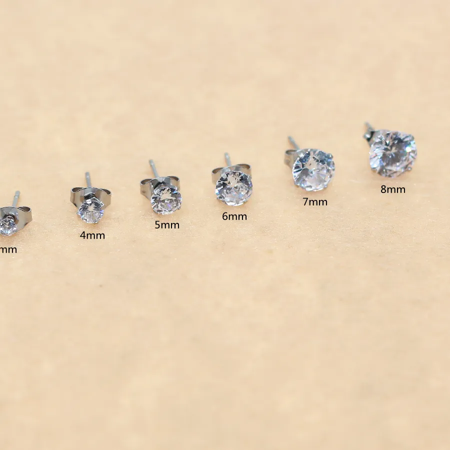 Authentic 1 Earrings With Aaa Round Clean Zircon Earring Ip Plating No Fade Allergy Free Quality Jewelry