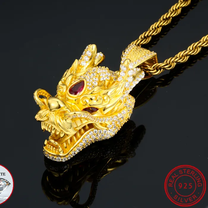 Authentic Celestial Dragon Moissanite Amulet – Sterling Silver Guardian of the East