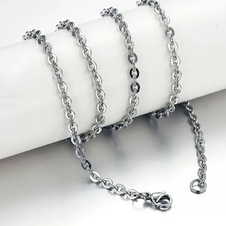 Authentic Titanium Necklace O-chain 45/55/65cm Cross Chains DIY Pendant Necklace Waterproof Sweat Proof