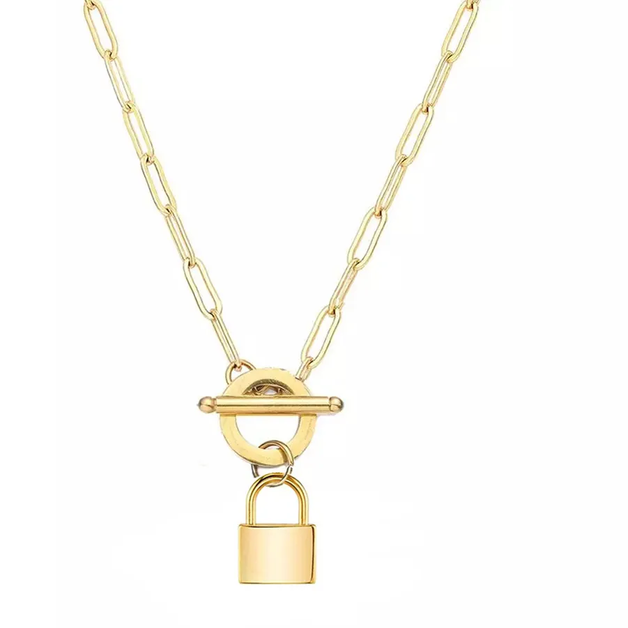 Authentic Sacred Lock of the Heart: Gold-Plated Padlock Pendant for Emotional Protection