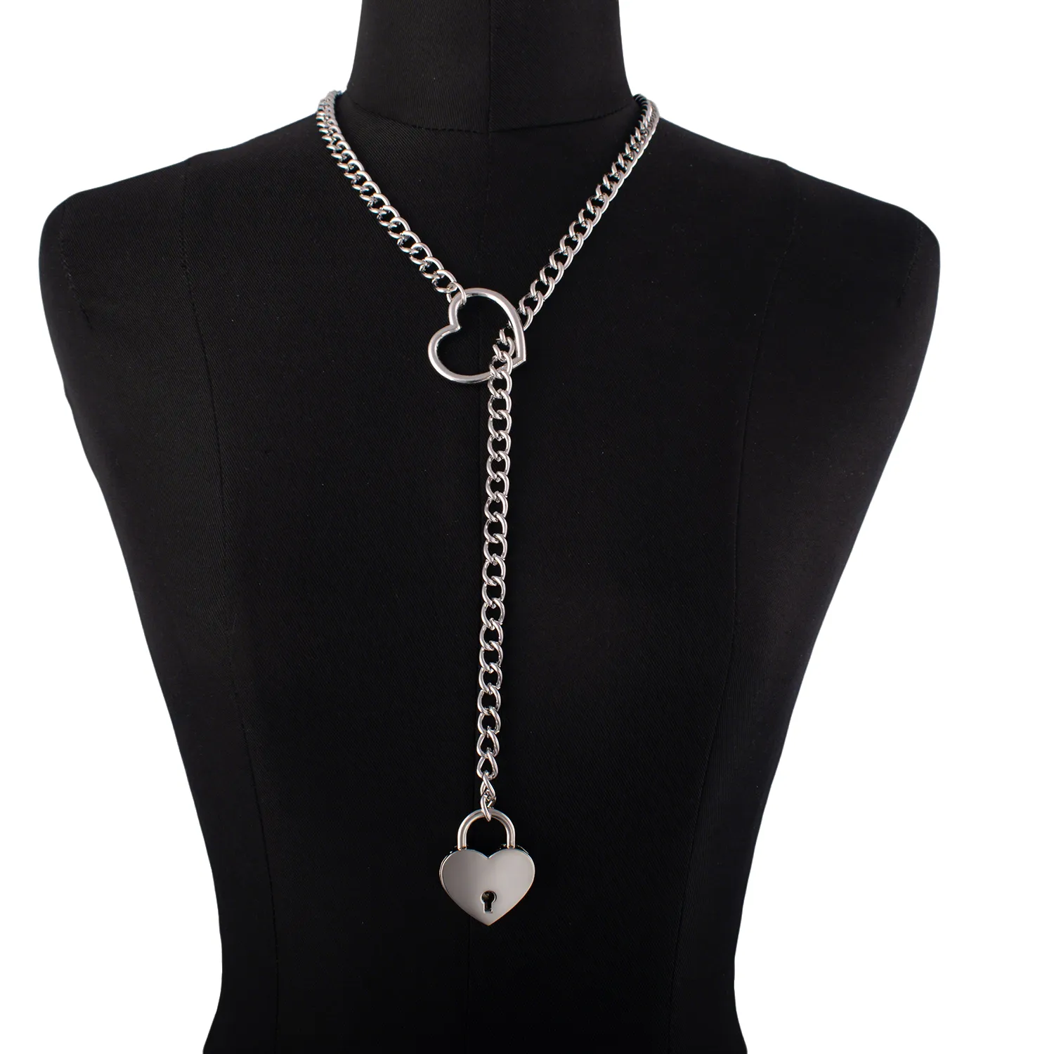 Authentic Heart Lock Slip Chain Necklace Love Chains Choker Padlock Collar for Women Couples Necklace Jewelry