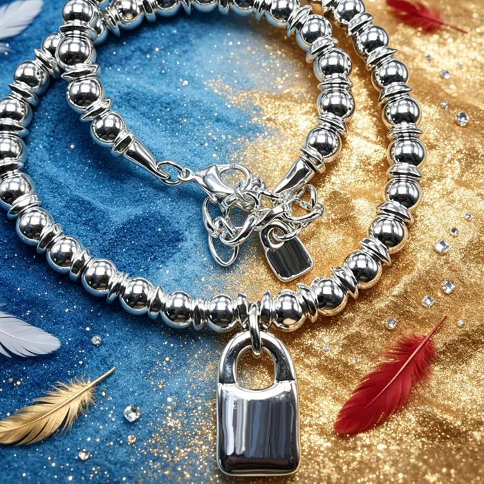 Authentic Silver Lock of Serenity: A Ball Chain Pendant of Protection