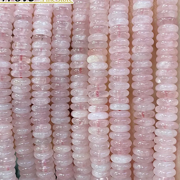 Authentic Heart‑Harmony Rose Quartz Rondelle Spacers – 2×6 mm Love‑Infused Abacus Beads