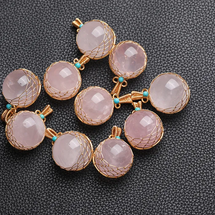 Authentic Sphere Of The Eternal Heart Rose Quartz Gold- Plated Talisman