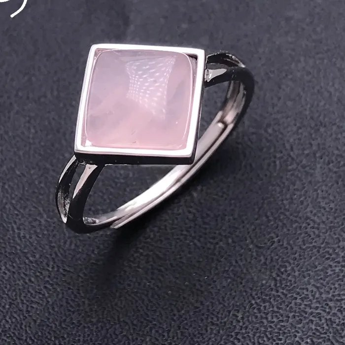 Authentic Ethereal Heart-Radiance Rose Quartz Sterling Silver Ring