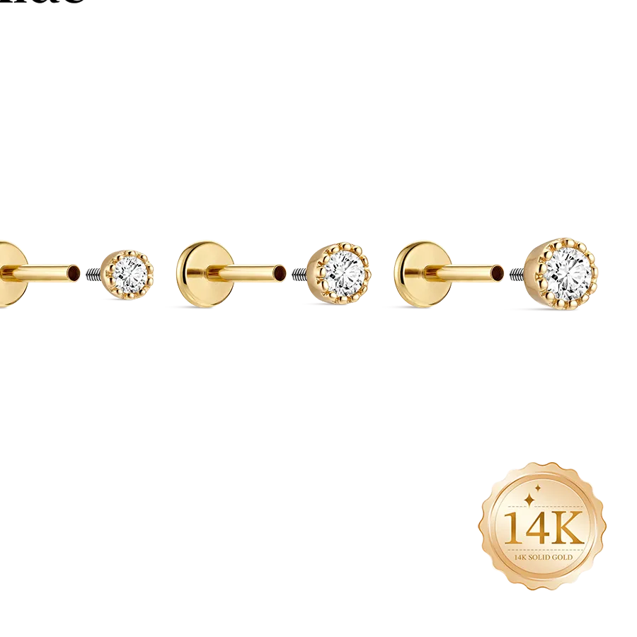 Authentic AIDE 14K Solid Gold Multi-size Piercing Earrings For Women Classic Round Sunflower Style Pop Wind Exquisite Fine Jewelry Gifts
