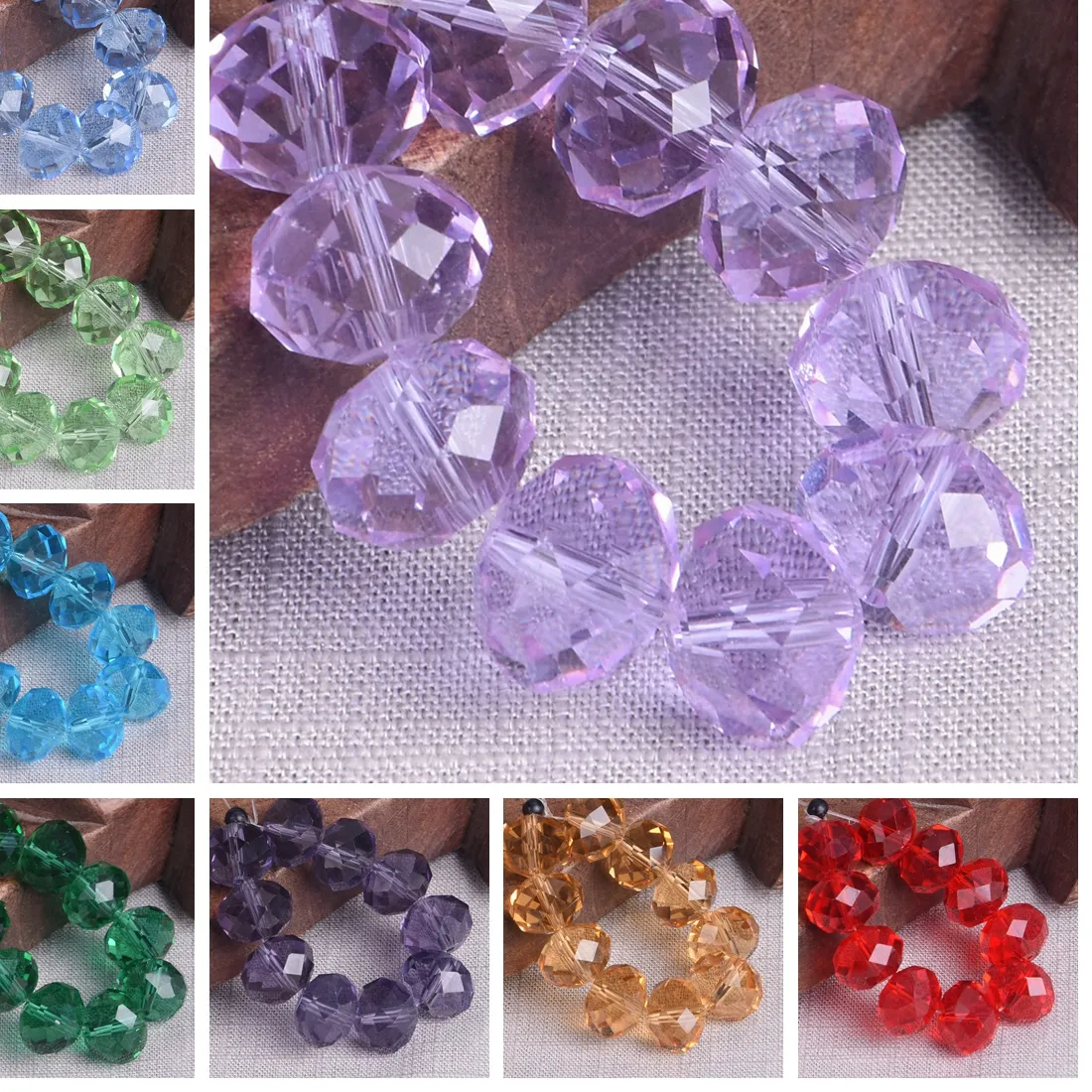 Authentic Luminous Rondelle Prisms of Clarity and Refraction