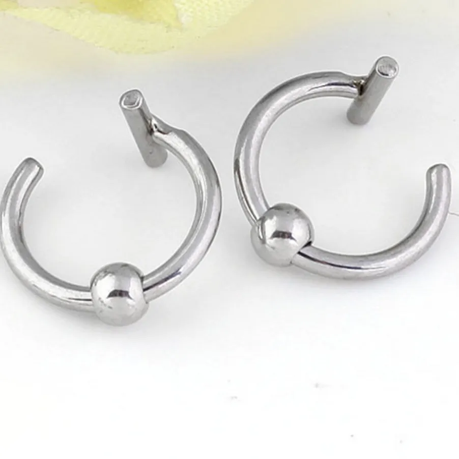 Authentic 4Pcs Nose Ring C-Shaped Non-Piercing Fake Nose Jewelry for Women Men Smooth Hypoallergenic Daily Wear Elegant