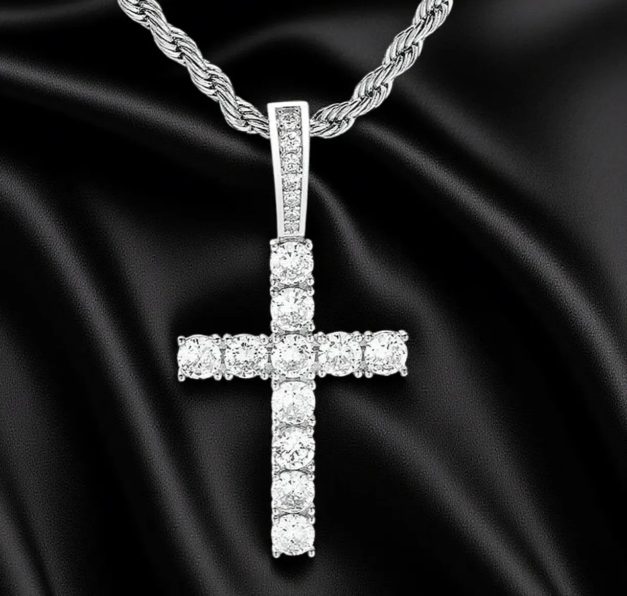 Authentic Celestial Cross Moissanite Talisman - Sacred Light Sterling Silver Amulet