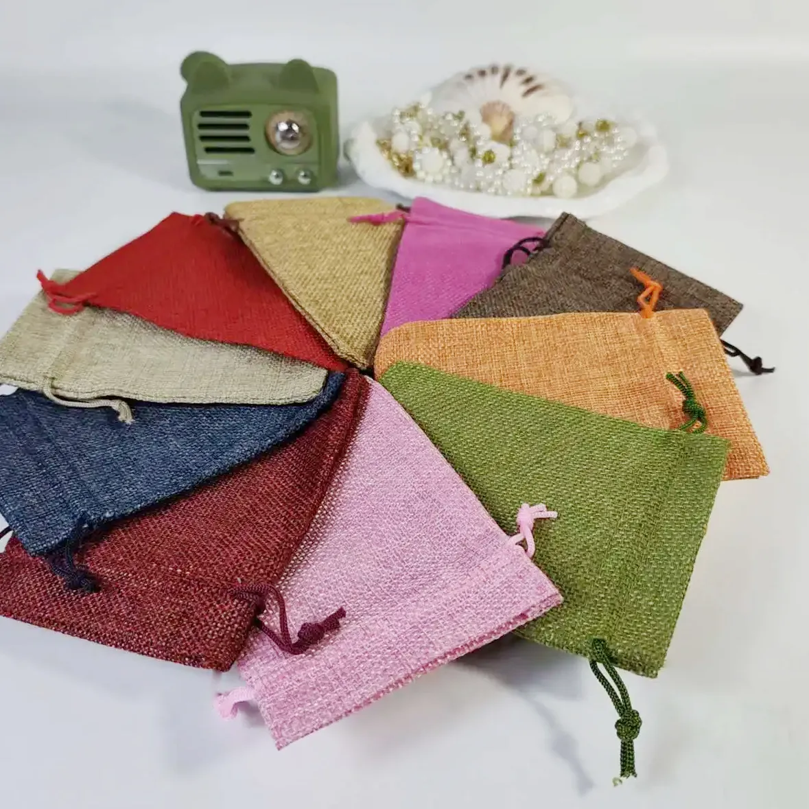 Authentic 50PCS/lot 10×14cm Drawstring gunny bags cloth bags bags candy pouches jewelry packaging wedding bags customized logos