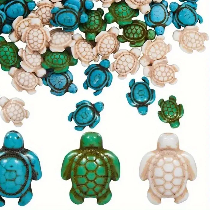 Authentic 8pcs Multicolor Turquoise Beads Summer Marine Animals Loose Spacing Beads Jewelry Making DIY Spacing Bead Set for Beach Vacations Parties Weddings Birthdays Anniversaries Valentine's Day Gifts Accessories Graduation Season School Start Season Gifts