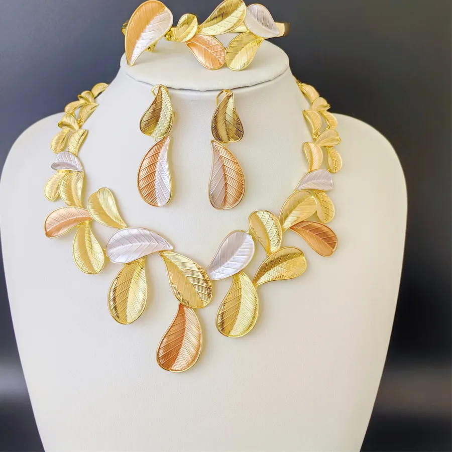 Authentic Verdant Crown Dubai 18k Gold Plated Botanical Full Suite - Four-Piece Nature Spirit Talisman and Abundance Regalia
