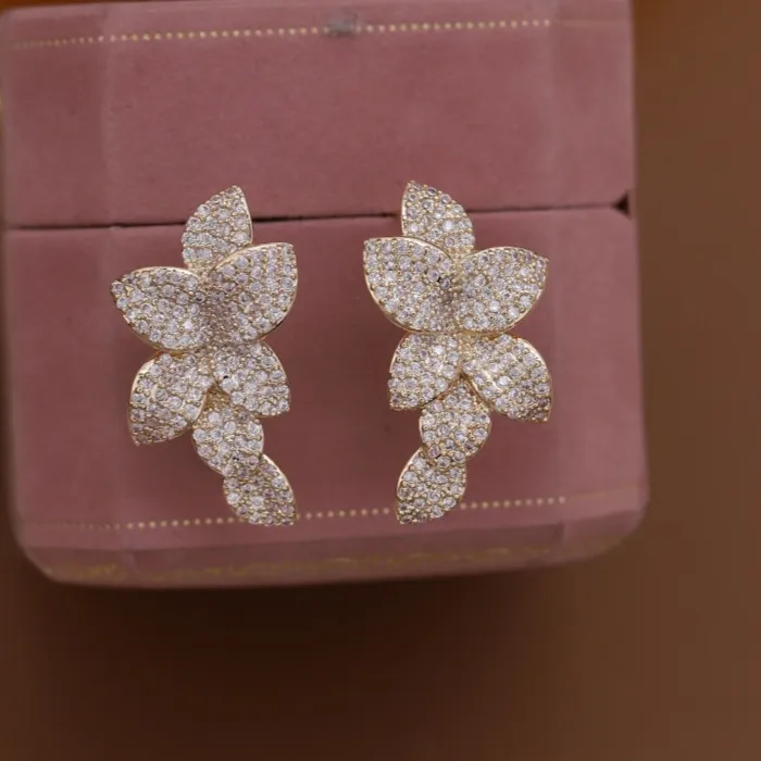 Authentic Golden Foliage of the Eternal Season: 14K Gilded Leaf Earrings