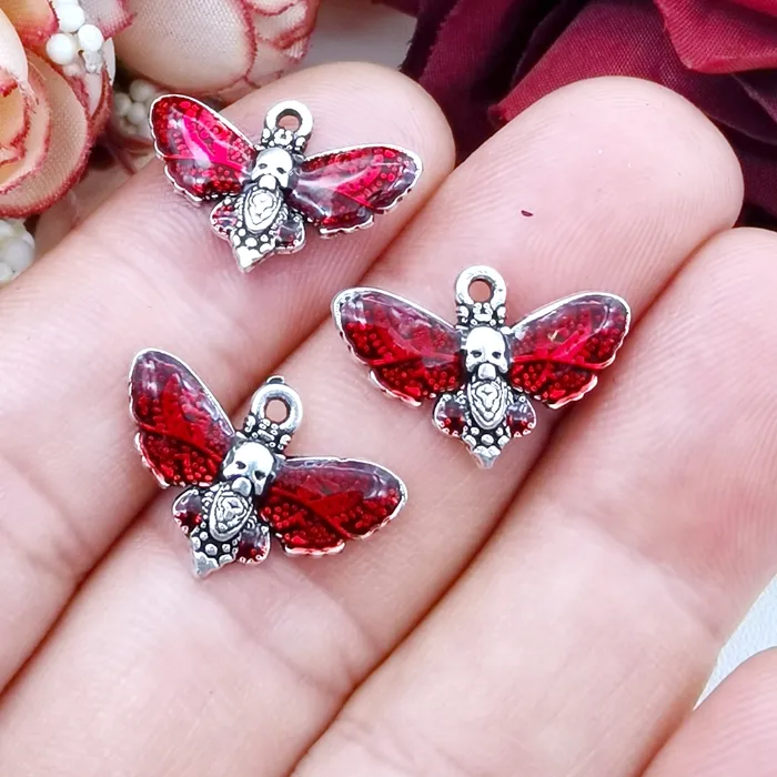 Authentic 20pcs 20*13mm Accessories Animal Moth Skull Moth Charms Pendant For Jewelry Making DIY Jewelry Findings