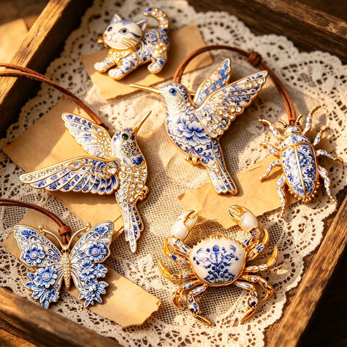 Authentic Celestial Fauna: Porcelain Totem Talismans of Fortune