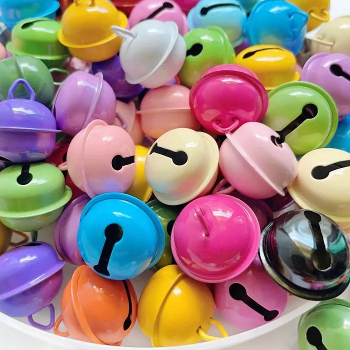 Authentic 10/20pcs 22mm Bell Keyring Pendant Colorful Keychain Charms DIY Jewelry Making Bracelet Necklace Key Ring Pendant Accessories