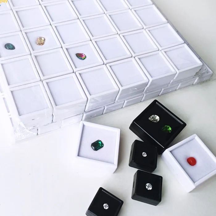 Authentic Lot of 70 Transparent Gem Display Box Top Glass Pendant Bead Charms Storage Jar Collection for Gemstone Diamond Holder Container