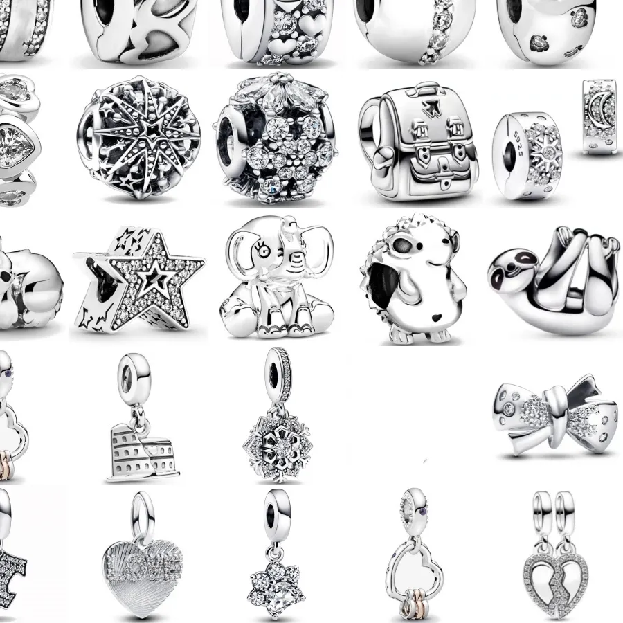 Authentic 925 Silver, Elephant, Backpack Beads, Dog Paw Pendant Suitable For European Original Bracelet DIY Accessories, Exquisite Jewelry