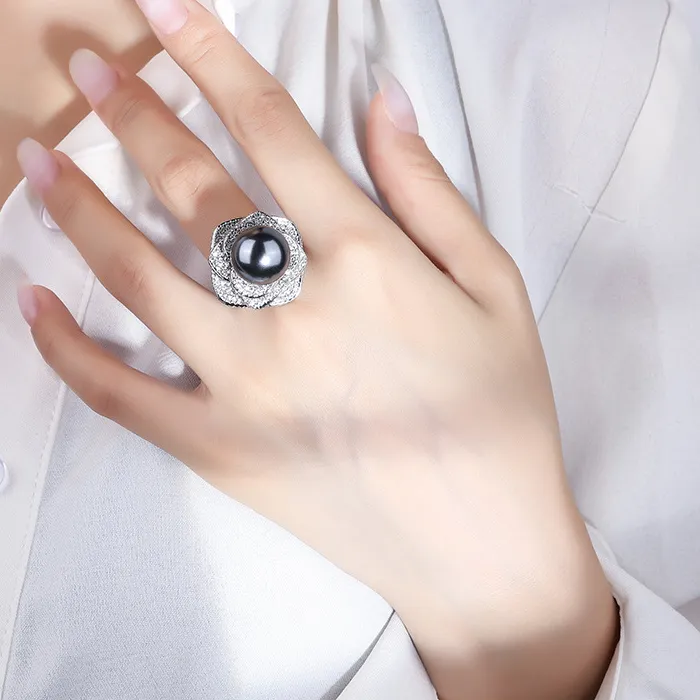 Authentic Celestial Blossom Bloom Ring - Sacred Mother of Pearl and Solar Gold Talisman