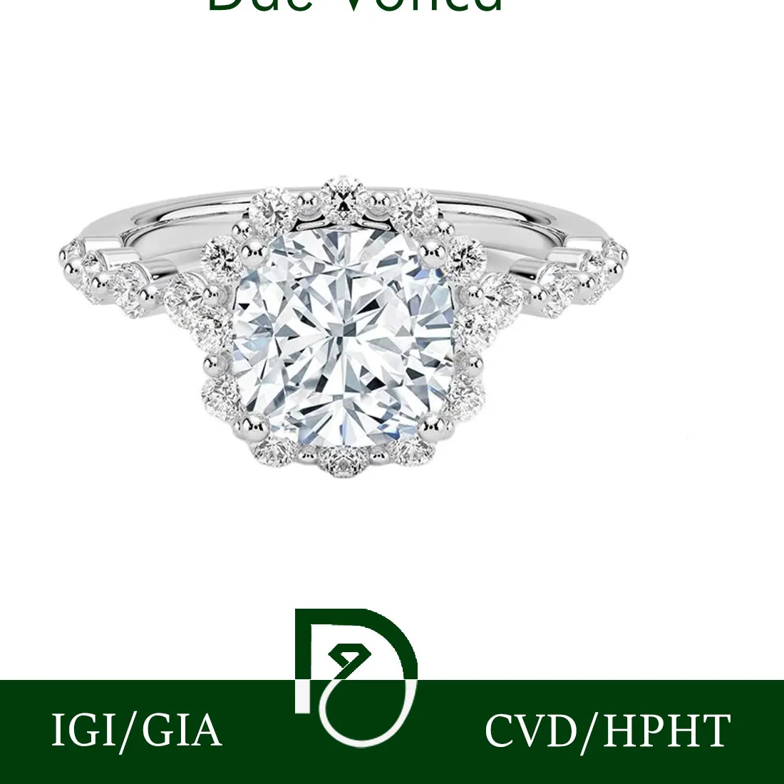 Authentic IGI Luxury 14K Gold Pavé Halo Diamond Engagement Ring HPHT CVD 0.5-2.0CT Lab Diamond Rings For Women Fine Jewelry