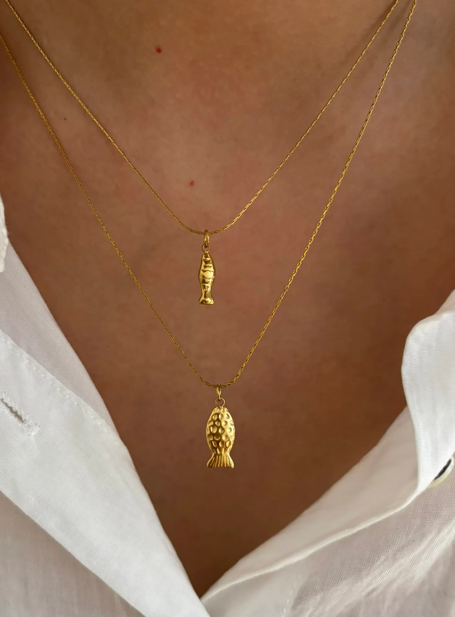 Authentic The Gilded Fin of Abundance: 18K Gold-Plated Fish Pendant