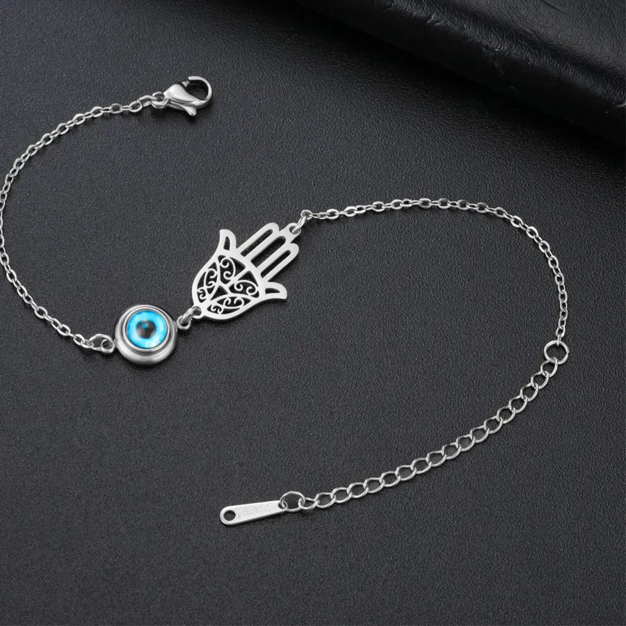 Authentic Hamsa Hand Evil Eye Bracelets for Men Women Charms Adjustable Bracelet Lucky Turkish Jewelry Protection Amulet