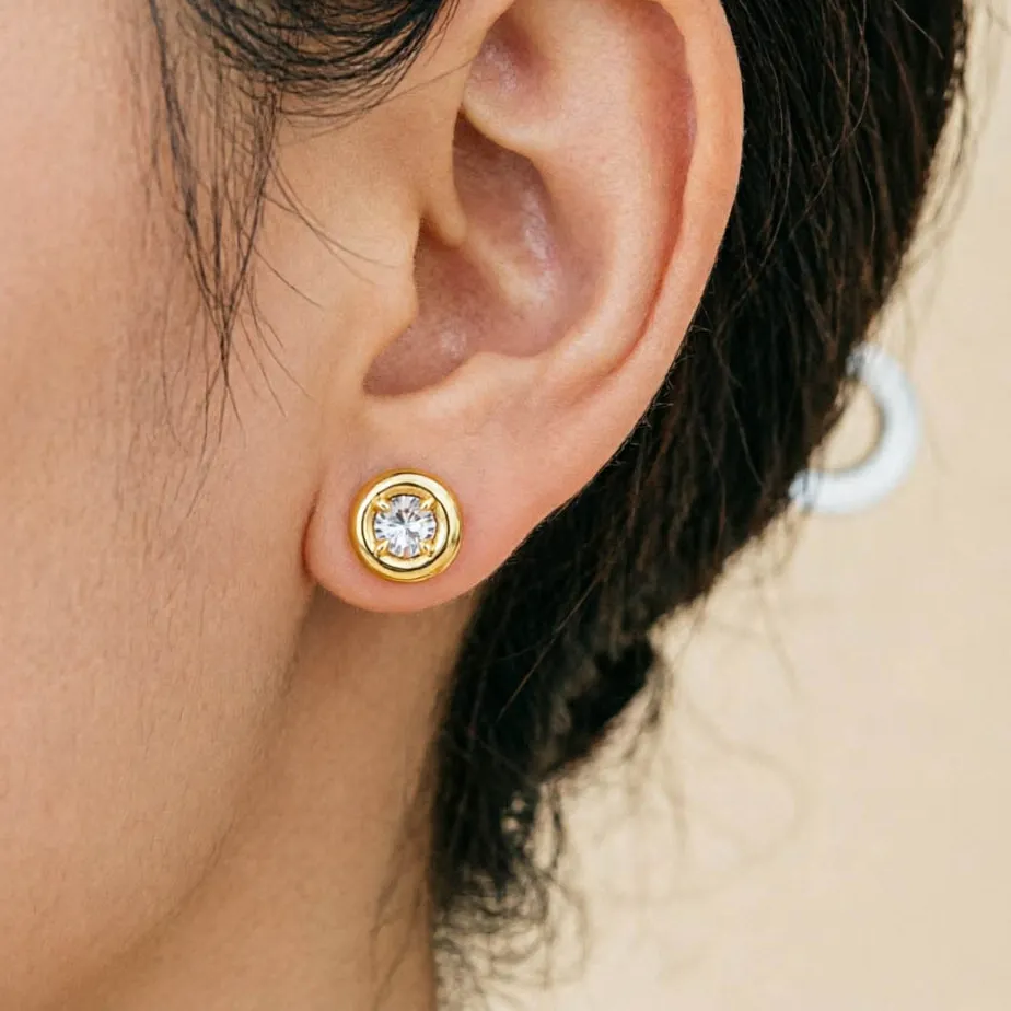 Authentic Celestial Clarity Moissanite Solitaire Studs - Ethereal Light Manifestation Amulets