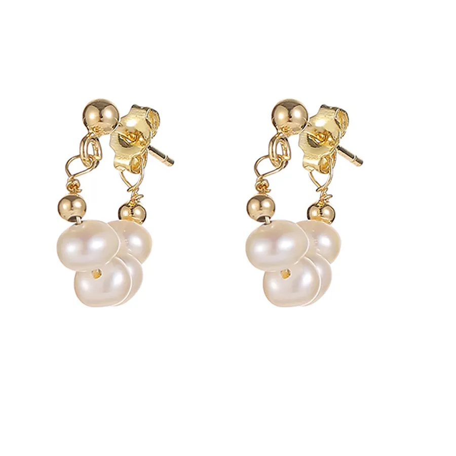 Authentic Luminous Pearl of Wisdom - Sacred Baroque Pearl Gold-Plated Talisman Earrings