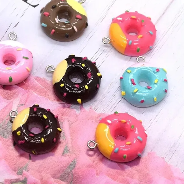 Authentic Sacred Circle of Unity: 10 Colorful Donut Resin Pendants for Empowerment