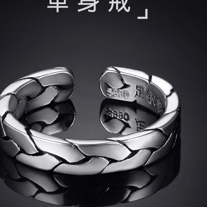 Authentic Buyee 925 Sterling Silver Sweet Ring Finger Elegant Knit Shape Simple Open Ring for Woman Men Party Fine Jewelry Circle
