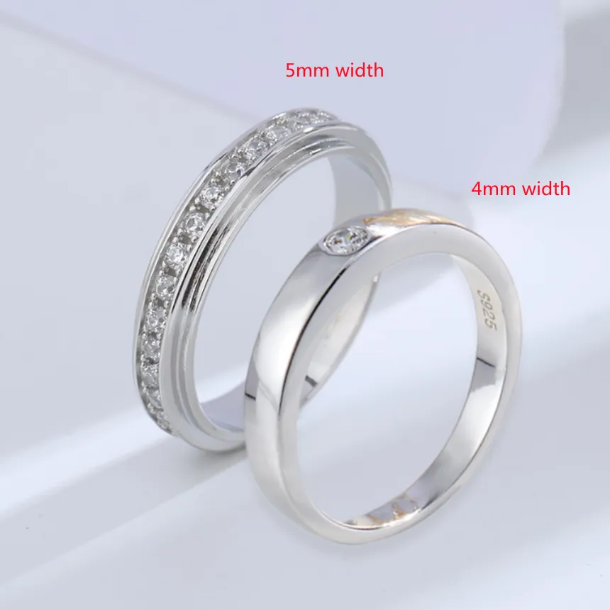 Authentic Eternal Moonlit Union Ring Set – 925 Silver & White Zircon Lovers' Circle Talisman