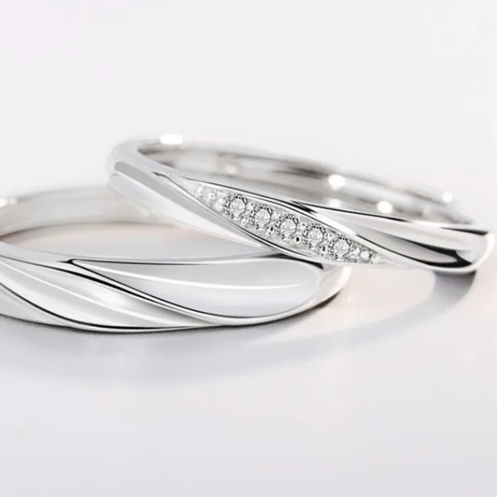 Authentic Sole Memory Sweet Romantic Couple 925 Sterling Silver Female Resizable Opening Ring For Women Jewelry Birthday RI362