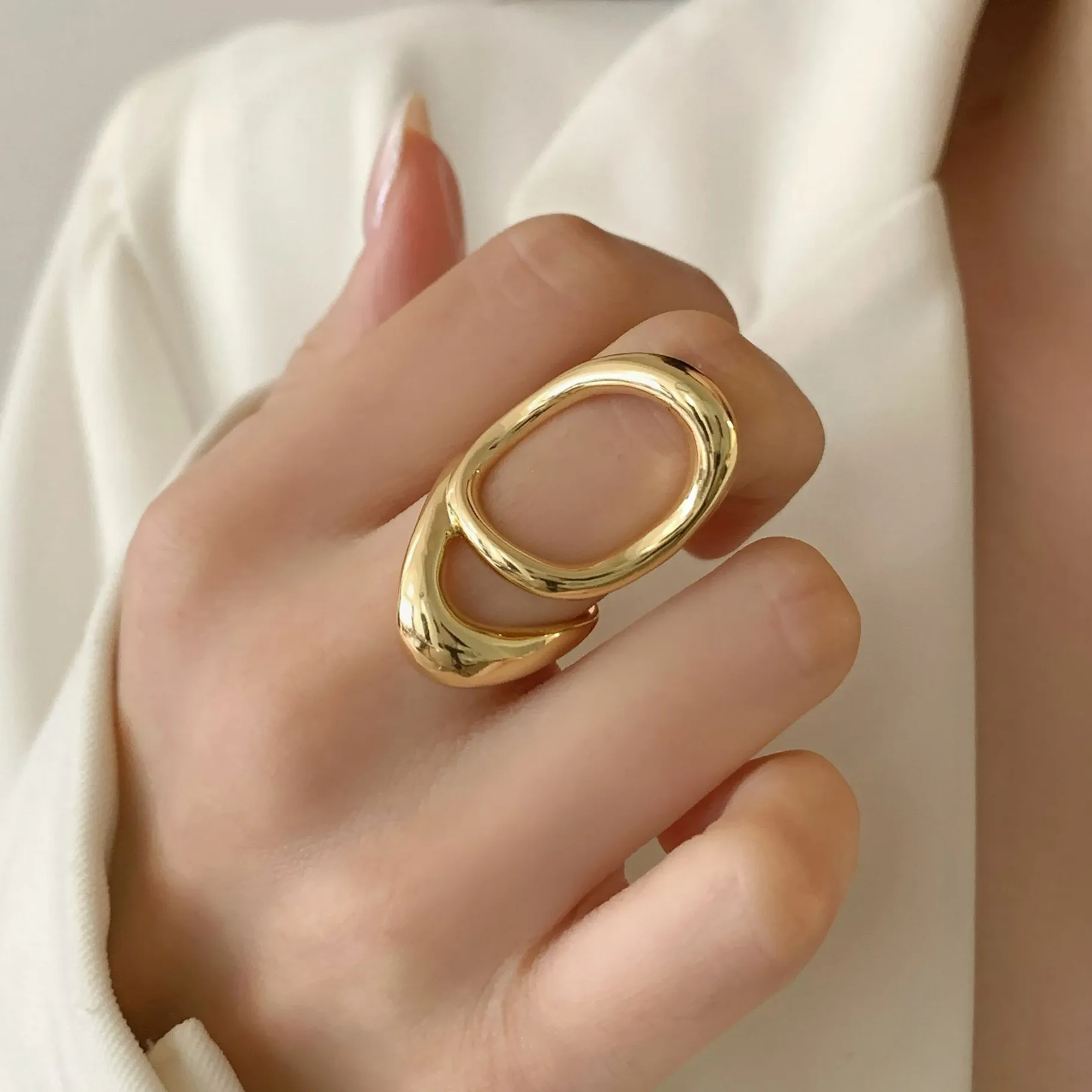 Authentic Celestial Hollow Moon Ring – 925 Silver Whisper of the Night