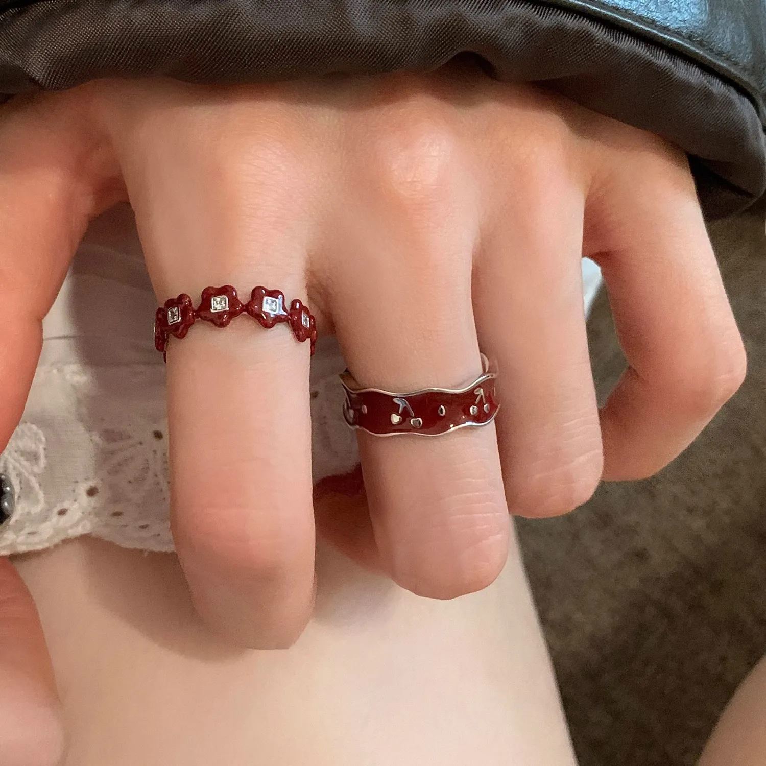 Authentic Crimson Blossom Eternal Bond Open Ring In Radiant Gold