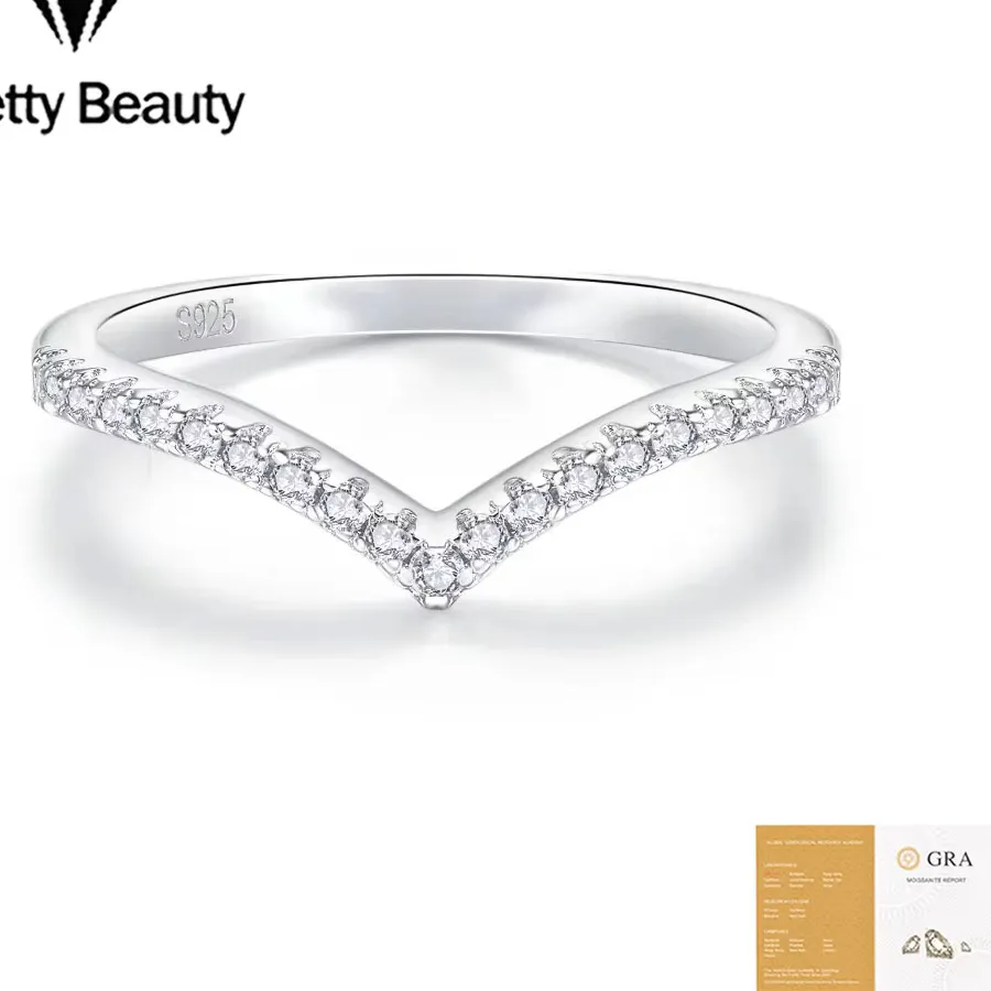 Authentic Radiant V-Shaped Moissanite Chevron Band of Light and Sovereignty
