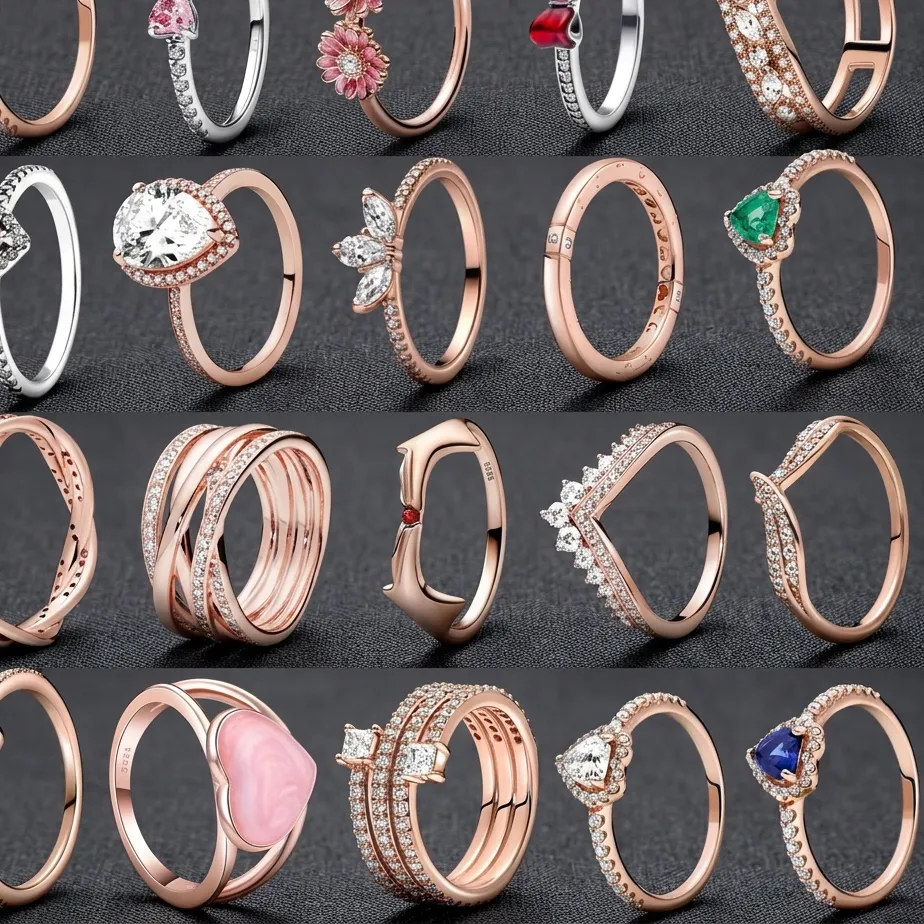 Authentic Heartfelt Harmony: Stackable Rings of Radiant Rose Tone