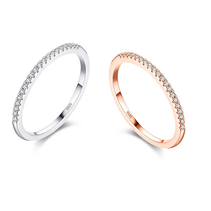 Authentic Luminous Purity Silver Band - Clear CZ Clarity & Intention Stacking Ring