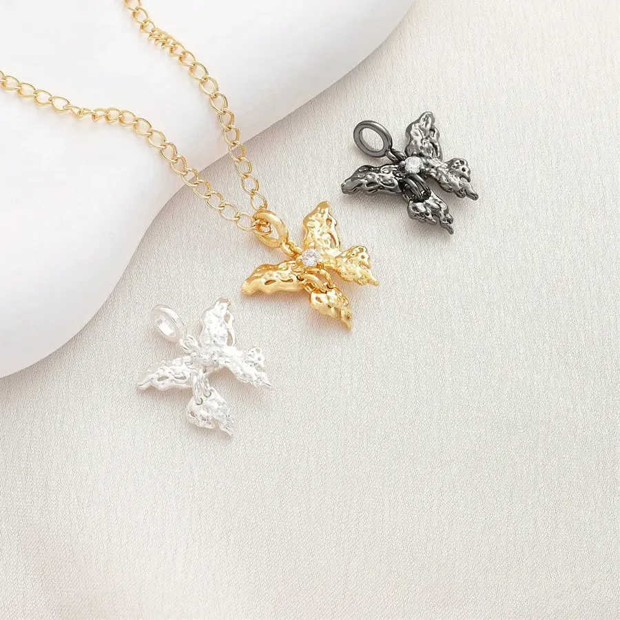 Authentic 14K Gold Preserved 18K Genuine Gold Plated Butterfly Peng You Dream Butterfly Pendant DIY Handmade Bracelet Necklace Accessories