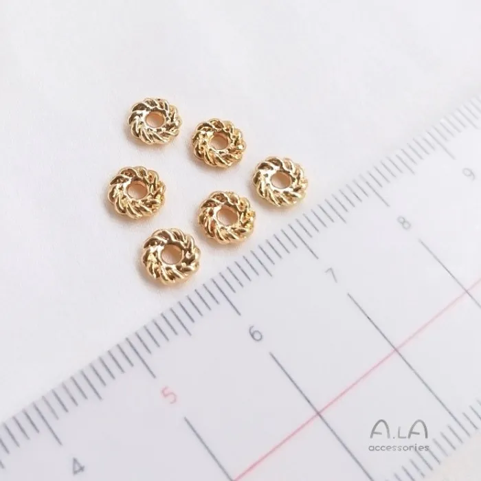 Authentic Eternal Flow Gold-Twist Wheel of Fortune Talisman Spacer