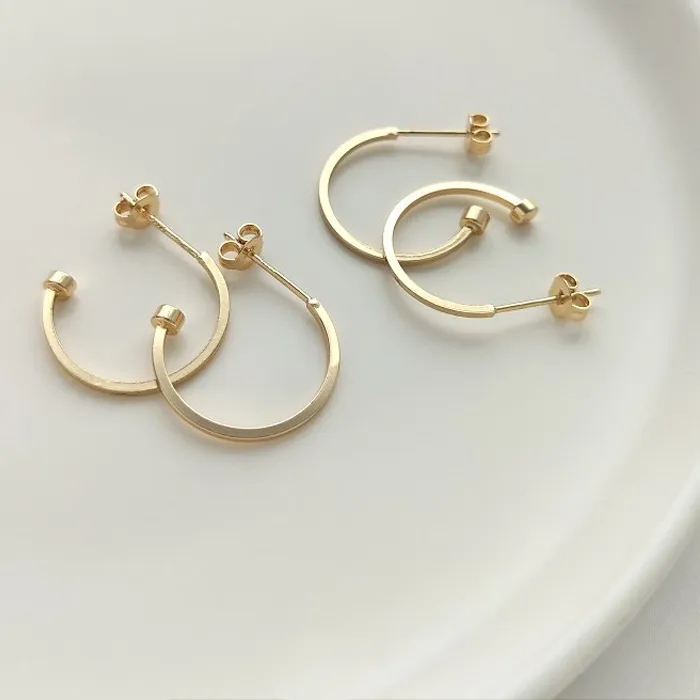 Authentic Celestial Crescent C Earstuds - 14K Gold Filled Sacred Geometry Talisman