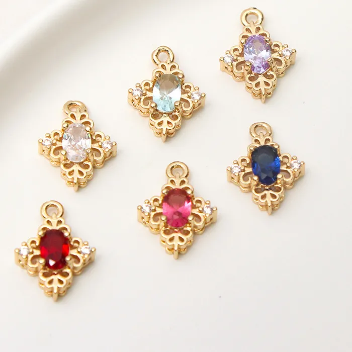 Authentic Eternal Aurora Copper Charm – Micro‑Inlaid Zircon Pendant