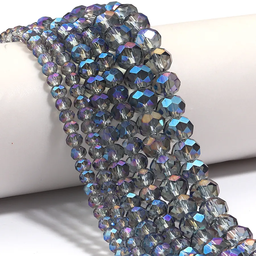 Authentic Celestial Azure Faceted Crystal Strands